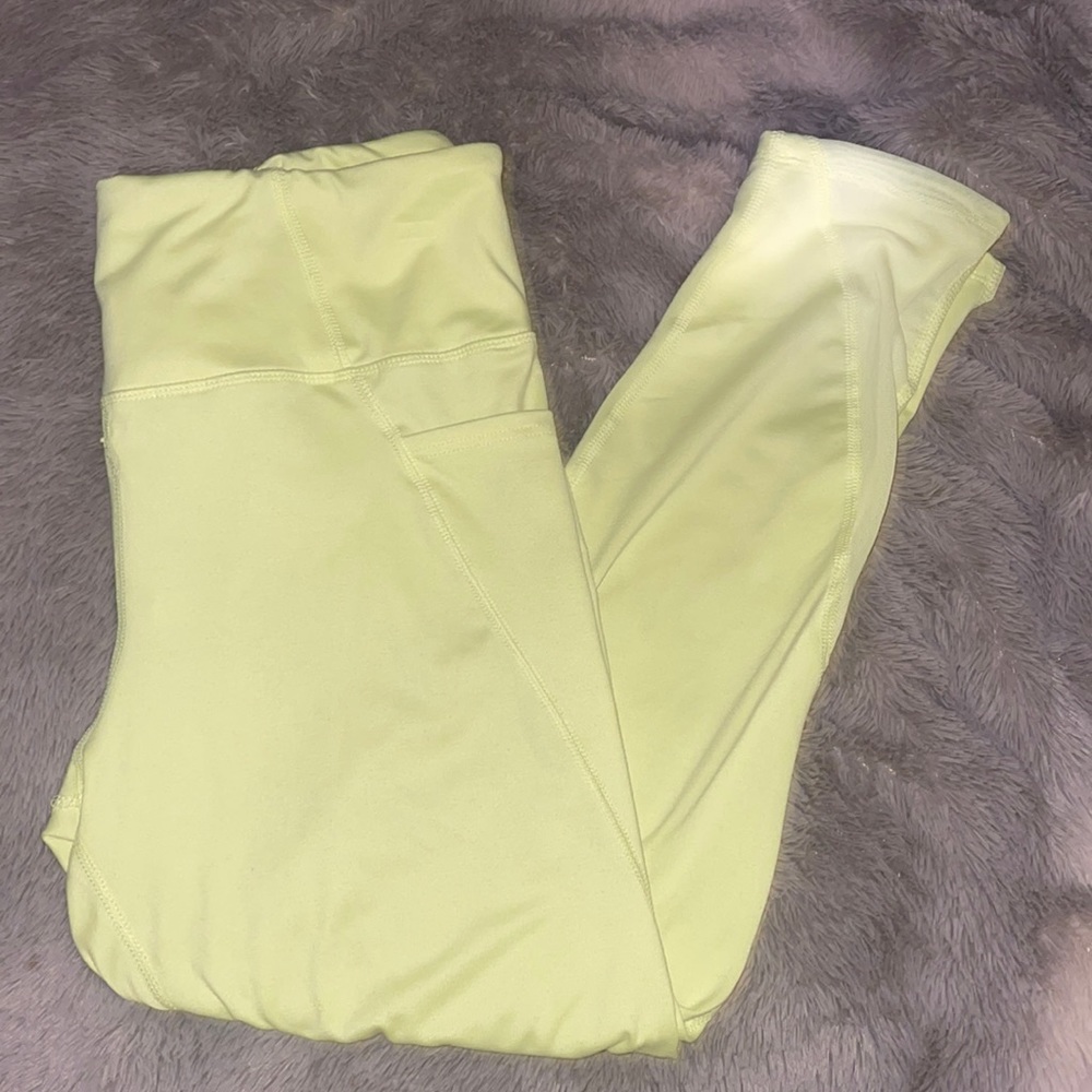 Juniors Yellow Workout Pants W/ side pockets